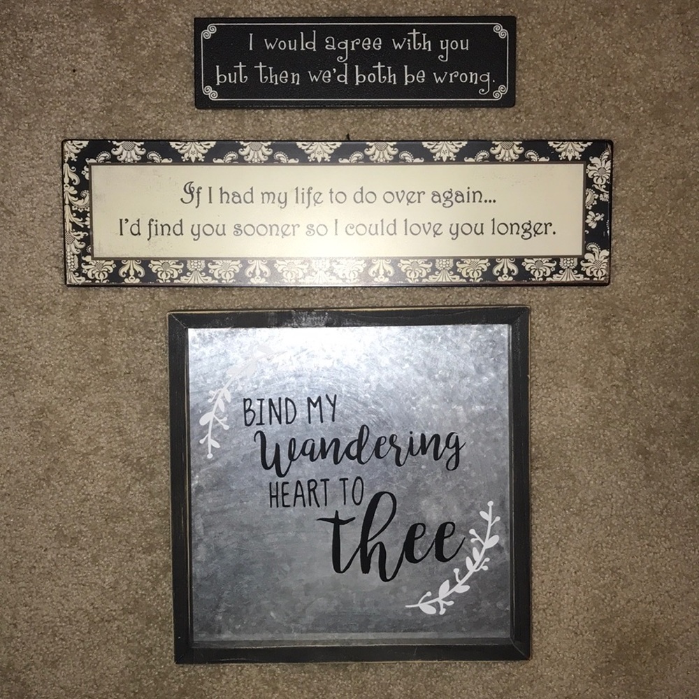 3 decorative signs